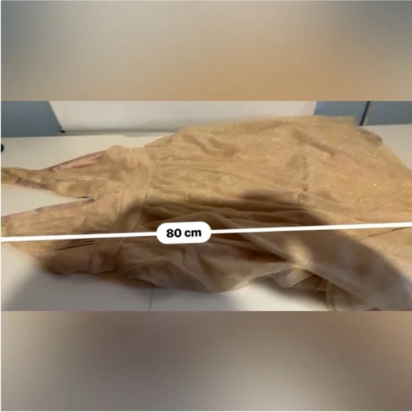 NWOT Forever 21 Women's Shimmering Rose Gold Prom Summer Dress Junior Small - Picture 3 of 8